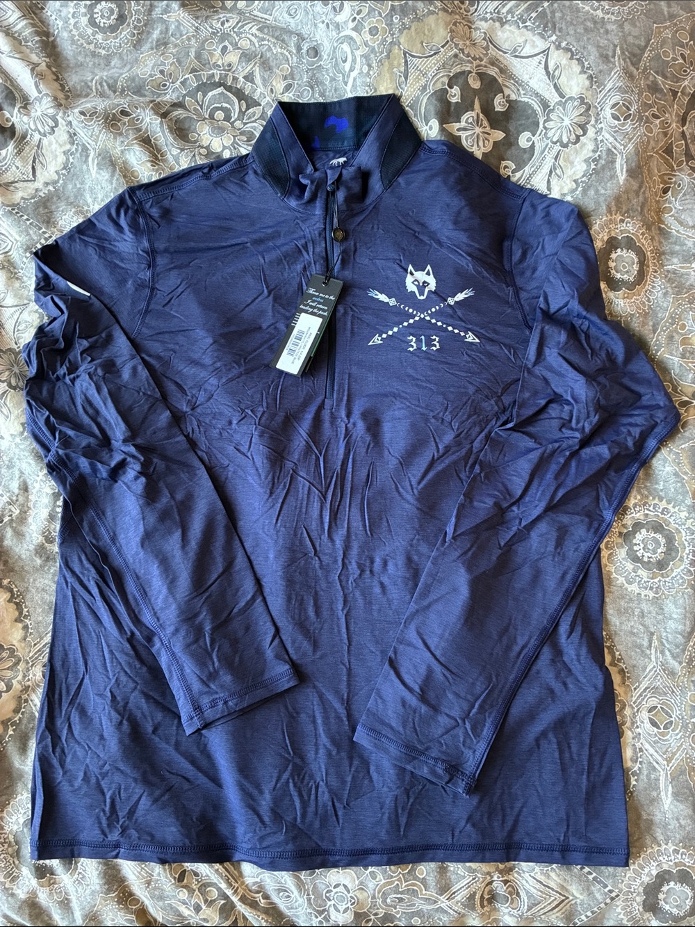 Greyson Guide Sport 1/4 Zip in Maltese (Navy)
